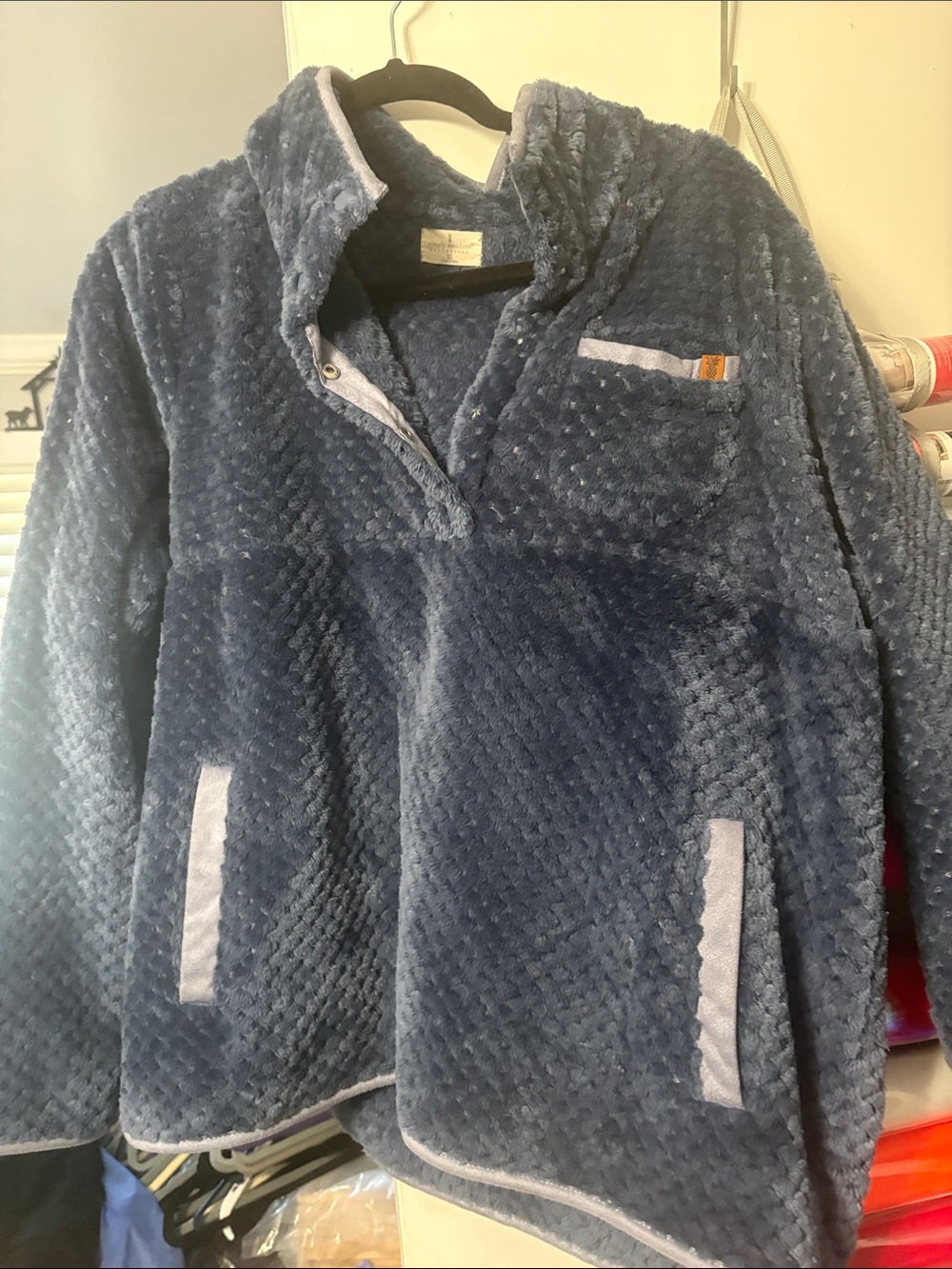 Simply southern Navy Blue Fleece Pullover Jacket